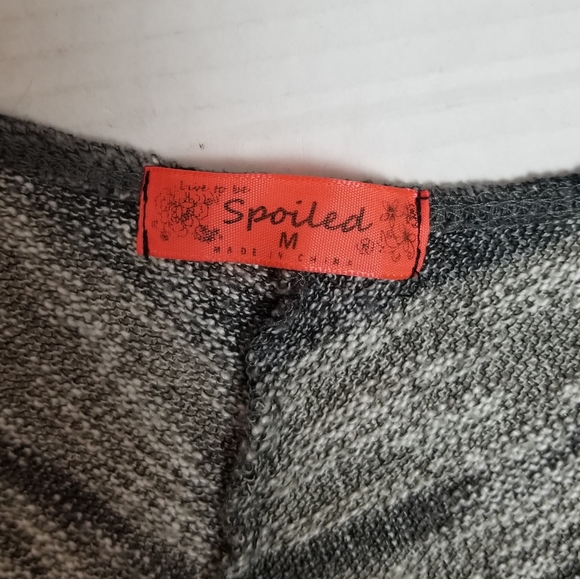 SPOILED black and grey draped front knit cardigan - Picture 5 of 8